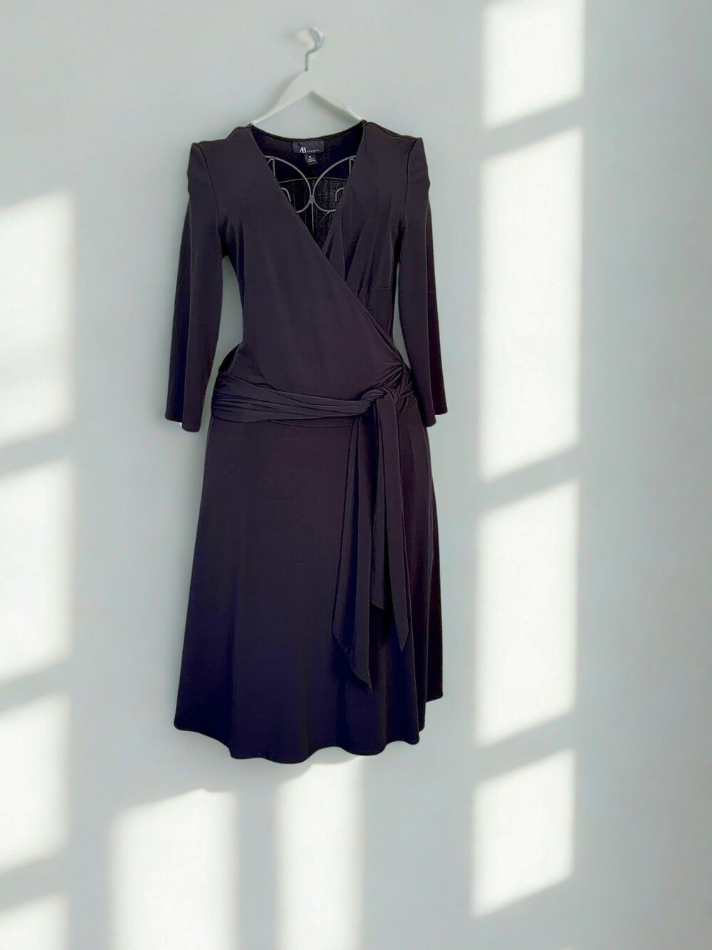 AB Studio Medium Black Dress with Waist Tie